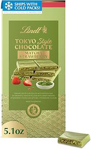 Lindt Tokyo Style Matcha Strawberry White Chocolate Candy Bar, 5.1 oz.