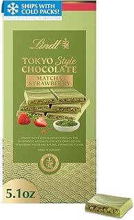 Lindt Tokyo Style Matcha Strawberry White Chocolate Candy Bar, 5.1 oz.