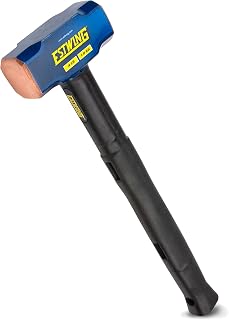 Estwing 4-Pound Copper Sledge Hammer for Metalworking/Automotive/Mining Use, Steel Locked Head, 16-Inch Indestructible Handle with Vulcanized Rubber Overlay, Reinforced Lanyard Hole