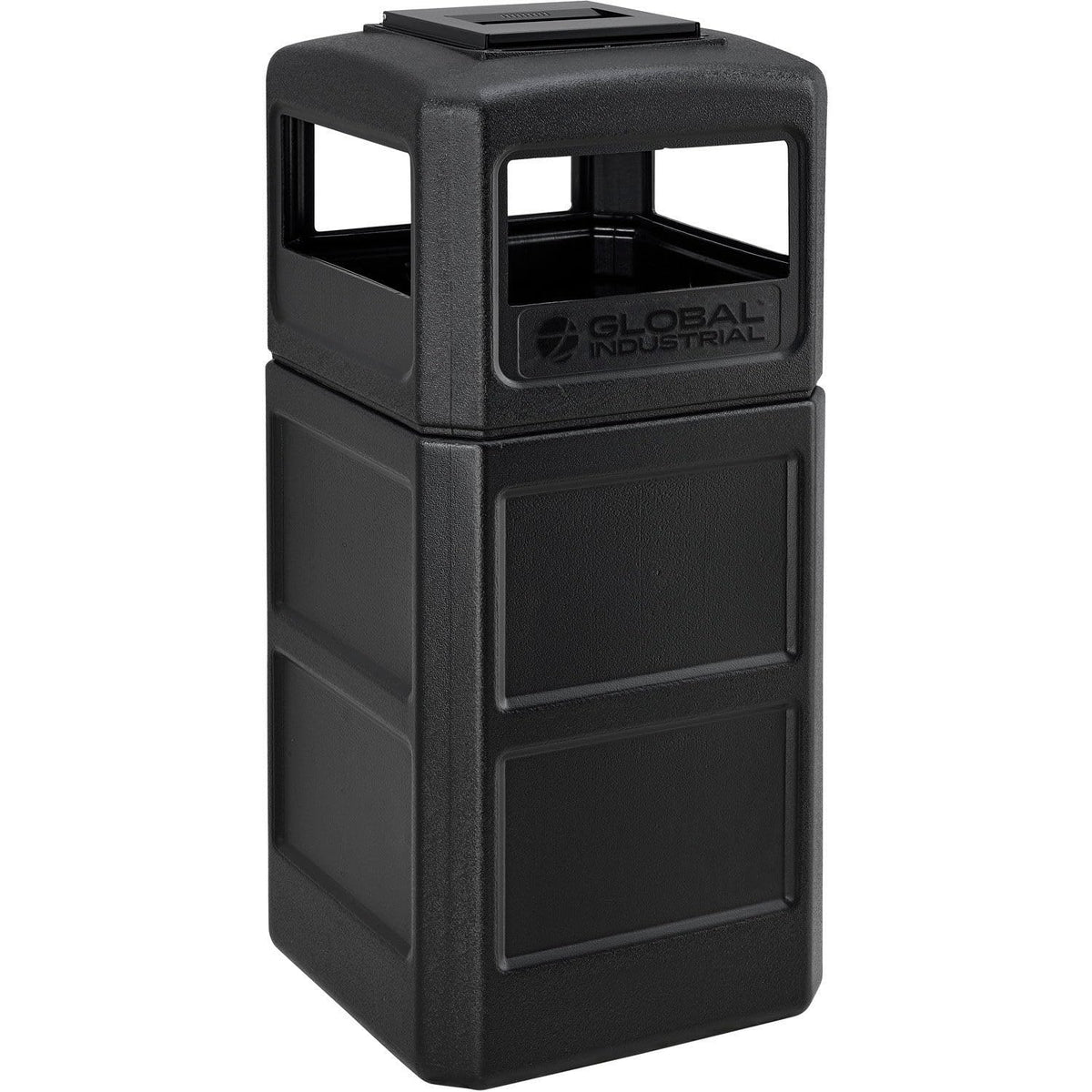 Square Plastic Waste Receptacle – 42.0 gallons, Plastic, Black, Model 641540BK
