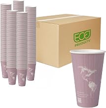 ECO PRODUCTS World Art Disposable Insulated Coffee Cups, 16 oz, 600 Pack