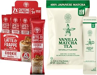 The Frozen Bean Cookie Butter Frappe & Latte Instant Mix (20 Sticks) - The Harmony Matcha Vanilla (10 Sticks)
