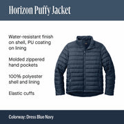 Men's Horizon Puffy Insulated Winter Jacket by Port Authority – XX-Large, Deep Black, Model J364