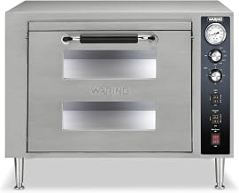 Waring Pizza Oven with Double-Deck | Double-Deck Oven, Ceramic Pizza Deck Fits a 18" Pizza, 150-840°F Temperature Control, 240V
