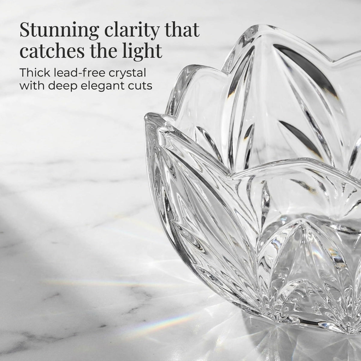 Godinger Shannon Crystal Square Bowl, Clear Glass, 5.5 Inch
