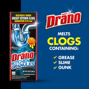 Kitchen Granules Drain Clog Remover and Cleaner by Drano – 8.8 Ounce (Pack of 3), Model 317375