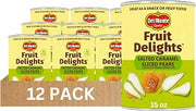 Del Monte Fruit Delights Sliced Pears with Salted Caramel in Extra Light Syrup, 15 oz. Cans, 12 Pack
