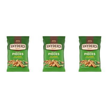 Jalapeño Flavored Pretzel Pieces by Snyder's of Hanover – 11.25 Ounce (Pack of 3), Jalapeno