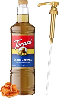 Torani Salted Caramel Syrup 1L with Pump – Flavoring for Lattes & Cocktails