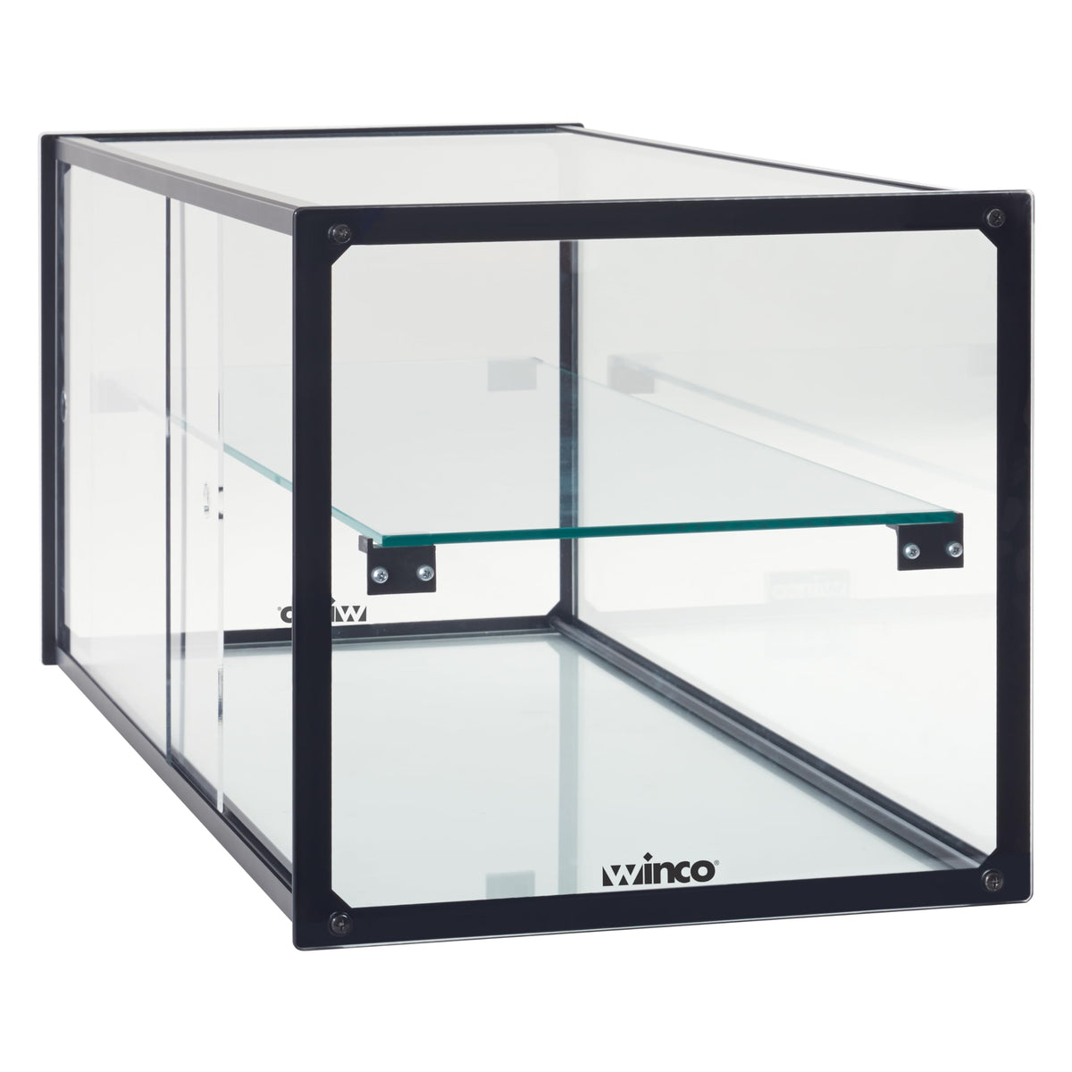 36"L x 16" Clear Aluminum Display Case by Winco – Standard, Plastic, Model ADCG-3616