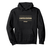 Vintage Curtis Station by Curtis Station, MS Retro Repeating City – Polyester, Black, Model 4J3SF9QY4KT