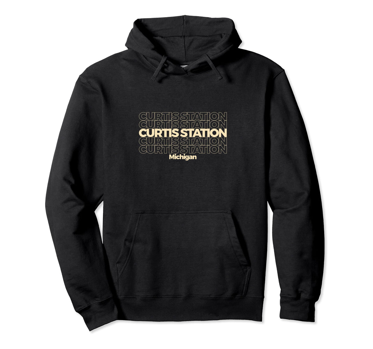 Vintage Curtis Station by Curtis Station, MS Retro Repeating City – Polyester, Black, Model 4J3SF9QY4KT