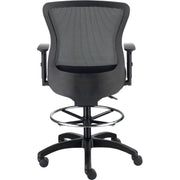 Interion Mesh Back Task Stool with Adjustable Arms by Global Industrial – 20.5"W x 19.5"D x 48.75" to 50.75"H, Textile, Black, Model DR-625F-376BK