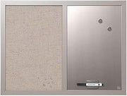 MasterVision Combination Board, 18" x 24", Dry Erase Magnetic Board & Grey Fabric Bulletin Board Combo, Grey MDF Frame Small
