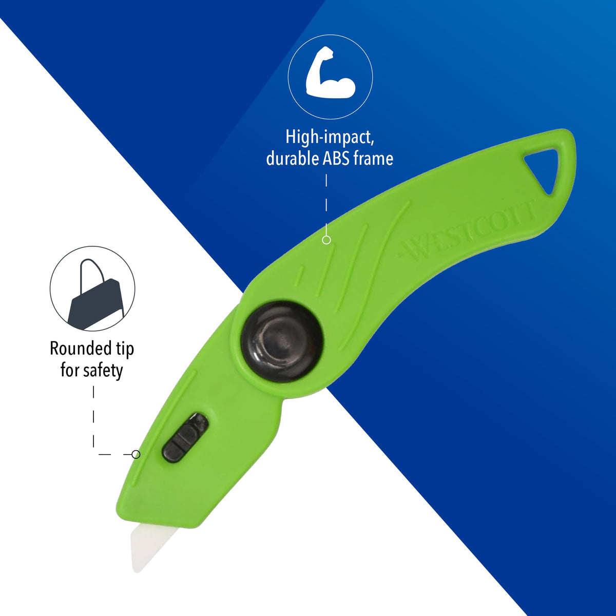 Foldable Ceramic Utility Cutter by Westcott – Pack of 1, Ceramic, Green, Model 17966