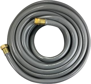 Flexon 5/8" x 25-Foot Contractor Grade Garden Hose – Heavy-Duty, Kink-Resistant, High Burst Strength, Scuff-Resistant Outer Jacket, Crush-Proof Brass Fittings, Ideal for Landscaping and Job Sites