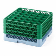 Warewashing 36-Compartment Glass Rack by Glownary – Plastic, Blue - Grreen, Model 274rk364