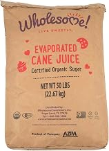 Wholesome Organic Cane Sugar, Non GMO & Gluten Free, 50 Pound (Pack of 1), (Packaging May Vary)