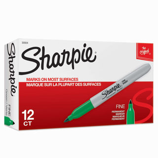 Permanent Markers by Sharpie – 1 Count (Pack of 12), Rubber, Green, Pack of 12, Model 30004