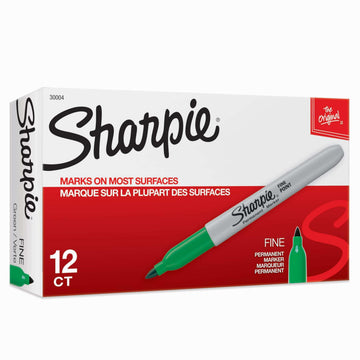 Permanent Markers by Sharpie – 1 Count (Pack of 12), Rubber, Green, Pack of 12, Model 30004