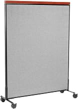 Global Industrial 48-1/4"W x 64-1/2"H Mobile Deluxe Office Partition Panel, Gray