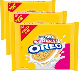 Oreo Double Stuf Golden Sandwich Cookies, Party Size, 24.95 oz (Pack of 3)