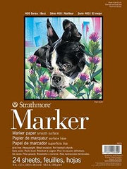 Strathmore 400 Series Glue Bound Marker Paper Pad, 9 X 12 inches, 50.5 lb., White, 24 Sheets (497-9)