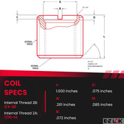 E-Z LOK Pack of 10 / 10 / 1/4-20 Internal Threads 7/16-14 External Threads Nut Inserts