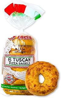 Just Bagels Tuscan Pizza Bagels - 4 Packs Of 6 Bagels Per Pack - 24 Total Non-GMO