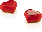 Silikomart Heartix 85 Silicone Baking Pan with 6 Indented-Heart Cavities 2.75 Inch x 3.07 Inch x 1.18 Inch High