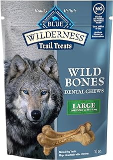 Blue Buffalo Wilderness Large Dog Dental Chews, Grain-Free, 10 oz