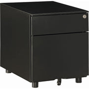 2 Drawer Pedestal by Global Industrial – 20.5"L x 15.5"W x 19"H, Alloy Steel, Black, Model 695302
