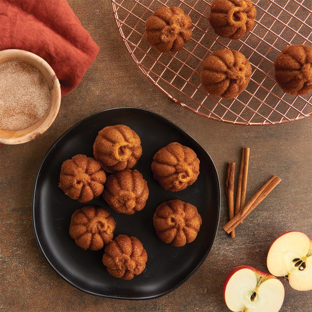 Lil' Pumpkins Cakelet Pan by Nordic Ware – 2 Cup Capacity, 2.0 cups, Aluminum, Bronze, Model 89048