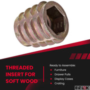 E-Z LOK M8-1.25 Internal Threads, 0.512" Length / Copper / 13mm Length Threaded Inserts