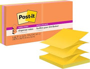 Post-it Super Sticky Dispenser Notes, 3 x 3 in, Energy Boost, 6 Pads