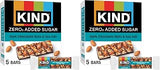 KIND ZERO Added Sugar Bars,Dark Chocolate Nuts and Sea Salt,Keto Friendly Snacks,Gluten Free,5g Protein,5 Count (Pack of 2)