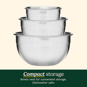 Cuisinart Stainless Steel Mixing Bowls, 3-Piece Nesting Set