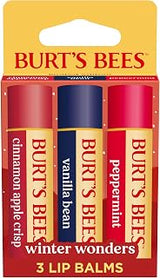 Burt's Bees Winter Wonders Lip Balm Set, Natural Origin Lip Care, 3 Tubes, 0.15 oz.