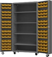 Durham Mobile Cabinet, 96 Bins, 4 Shelves