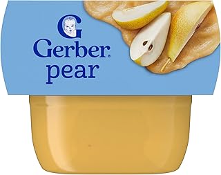 Gerber Stage 1 Pear Puree Baby Food, 2 Oz, 16 Pack