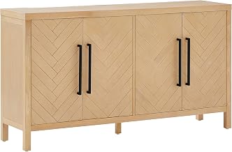 Crosley Furniture Darcy Modern Sideboard Buffet Cabinet with Storage Shelves, Living Room, Kitchen, Dining, Natural
