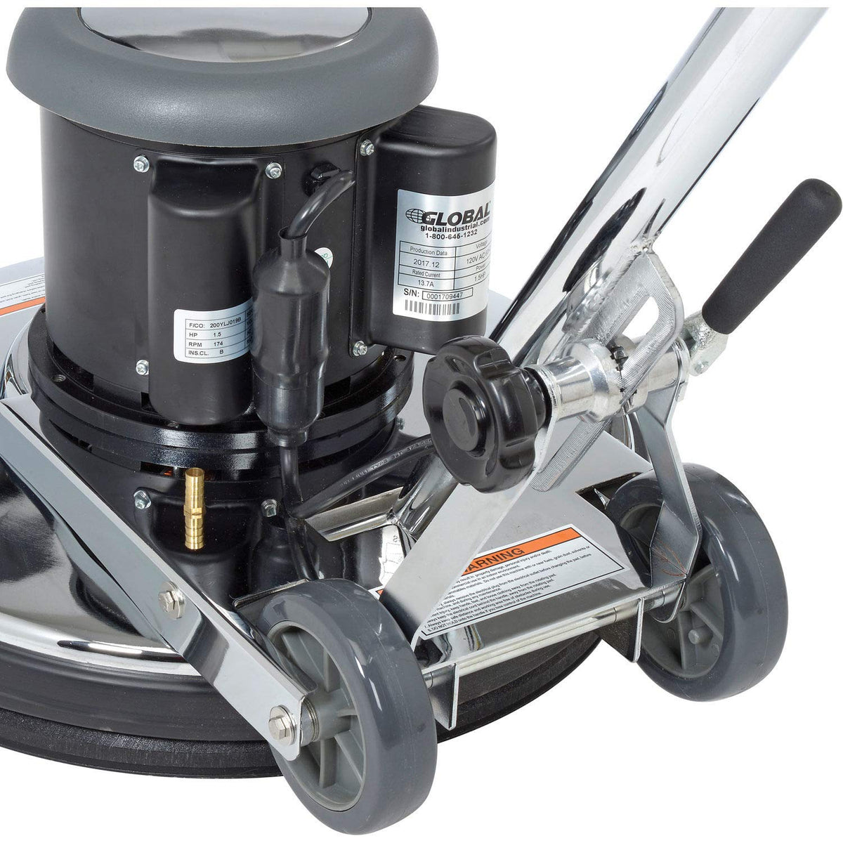 Global Industrial Corded Low Speed Floor Machine by GEC – Gray, Model 641252