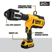 20V MAX Cordless Plumbing Pipe Press Tool Kit with Crimping Heads by DEWALT – One Size, Blend, Multi, Model DCE200M2K