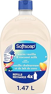 Softsoap Liquid Hand Soap, Warm Vanilla and Coconut Milk, 50 fl oz Refill