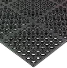 San Jamar Tuf-Mats, Rubber, 3 x 5 Feet, Black