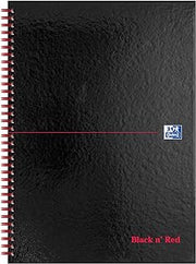 Black n' Red Oxford A4 Hardback Wirebound Notebook, Glossy, 140 Pages, 1 Notepad