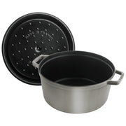 Cast Iron Round Dutch Oven by STAUB – 4-qt Round, 3.9 quarts, Cast Iron, Graphite Grey, Model 40500-246