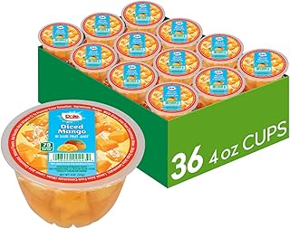 Dole Fruit Bowls Diced Mango, 4oz, 36 Total Cups