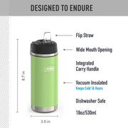 THERMOS 18 Ounces / Lime / Straw Thermoses