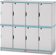 Jonti-Craft Rainbow Accents 4696JC131 Stacking Lockable Lockers - Double Stack - Coastal Blue